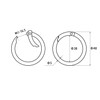 Wake Sangyo WMK-042 Round Carabiner Black Outer Diameter 1.9 inches