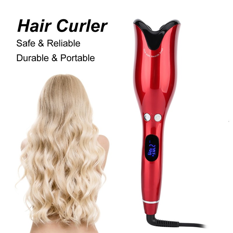 Anti scald Hair Curler Automatic Curling Iron Prevent Tangles LCD