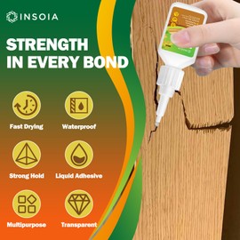 Wood Glue, 30g Clear Woodworking Adhesive for Furniture Repair and DIY Crafts – Super Instant Glue, Fast-Drying, Waterproof, Heavy-Duty Bonding for Carpentry Projects