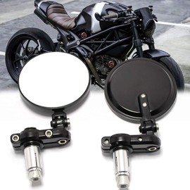 DREAMIZER 7/8" 22mm Motorcycle Folding Bar End Side Mirrors for Scooter Cruiser Chopper Street Bike