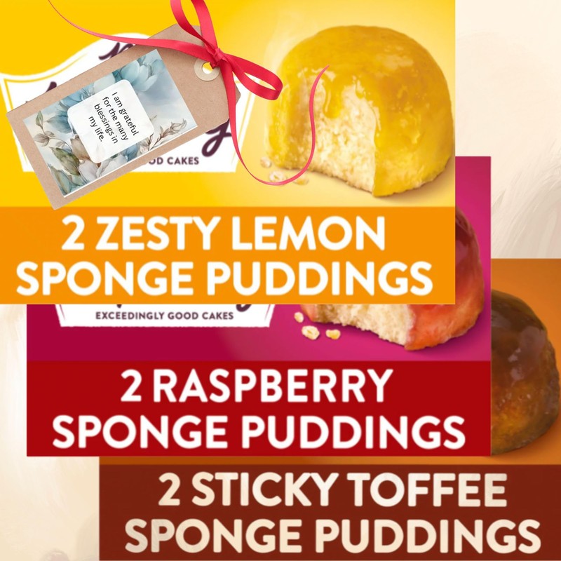 Pudding Bundle With Sticky Toffee, Zesty Lemon And Raspberry Flavours