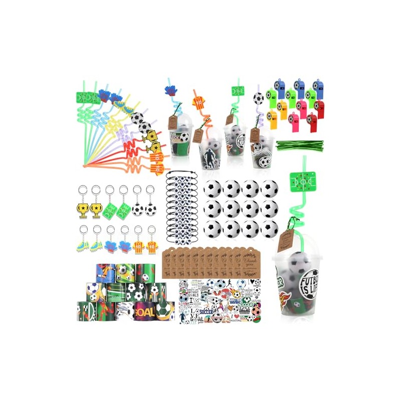 158 Pcs Soccer Party Favors Set for Birthday Celebrations