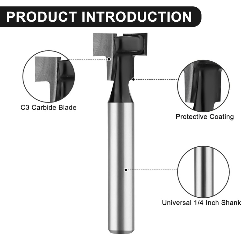 UTRUSTTO Keyhole Router Bit Set 1/4 Inch Shank, 6 Pieces
