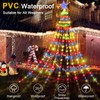WoskjXas Christmas Tree Waterfall Lights, 2m/ 6.56ft x 9 Lines