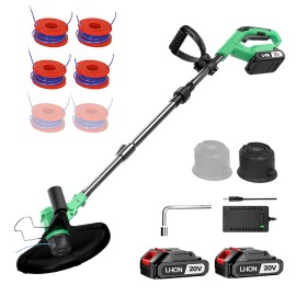 20V Cordless Electric Lawn Mower Adjustable Folding Handle DIY Grass Trimmer Battery Powered for Garden Usecutting width: 6inch, type: Cordless Grass Cutter-1 Battery