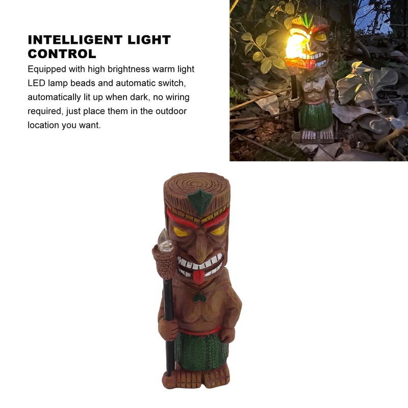Solar Garden Outdoor Light Torch Figurine Warm Light Landscape Ground
