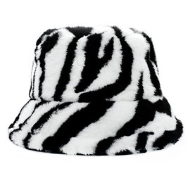 Moonlove Furry Bucket Hat Women Men Winter Warm Soft Faux Fur Foldable Hat Unisex Adults Fuzzy Outdoor Windproof Thermal Fisherman Cap Head Warmer for Camping Hiking Walking