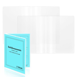 Pack of 3 ID Card Sleeves A7 Double Cover Credit Card 150 x 107 mm Case Student ID Card Cover Double Case Protective Cover for Skill Certificate Student ID Social Security Card (3)
