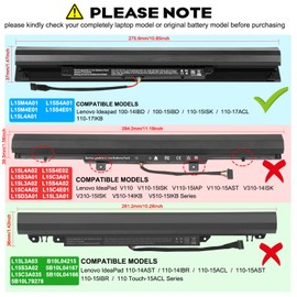 Futurebatt L15L4A01 Battery for Lenovo V4400 Ideapad 100-14IBD 100-15IBD 110-15ISK 110-17ACL 110-17IKB 300-15ABM 300-15IBR 300-15IBY 300-15IBR 300-15IBY 300-15IBY 300-15ISK 300-17ISK 80Q70021US 80UD