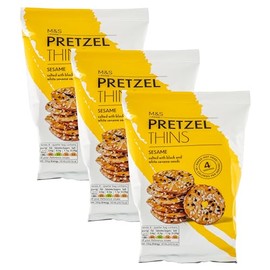M&S Marks & Spencer Sesame Pretzel Thins, Salted, Baked Not Fried, 240g (3 x 80g Bags)