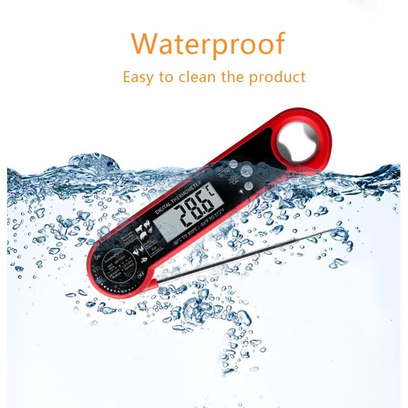 Meat Thermometer with Foldable Probe, Digital Instant Read Food Thermometer