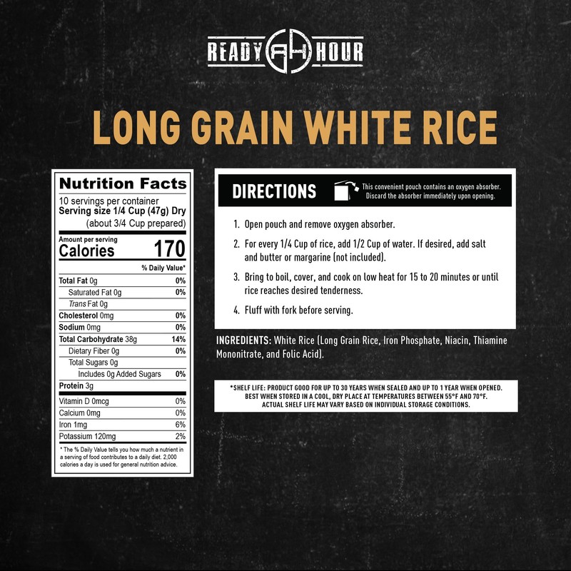 Ready Hour Long Grain White Rice Case Pack – 60