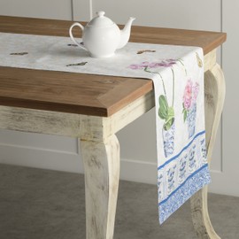 Maison d' Hermine Table Runner 100% Cotton 37cm x 230cm Decorative Washable Tablerunner Easter Tablerunners for Dining, holidays, Buffet Parties & Wedding Use, Canton - Spring/Summer