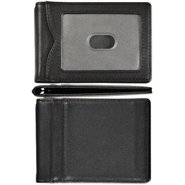 kinzd Slim Wallet with Money Clip RFID Blocking Minimalist Bifold Wallet for Men Genuine Leather Front Pocket Card Holder AS137 - #Nappa Black