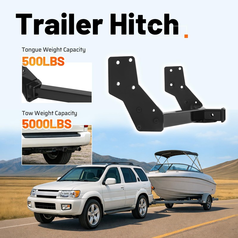 Gelacie Class 3 Trailer Tow Hitch 2" Receiver Compatible with