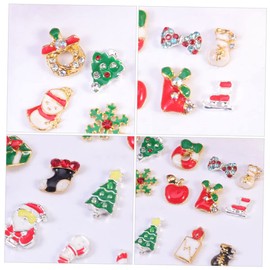 BIUDECO Nail Art Rhinestones Christmas Set 3D Stickers Santa Snowflake Tree Charms for DIY Manicure Decor