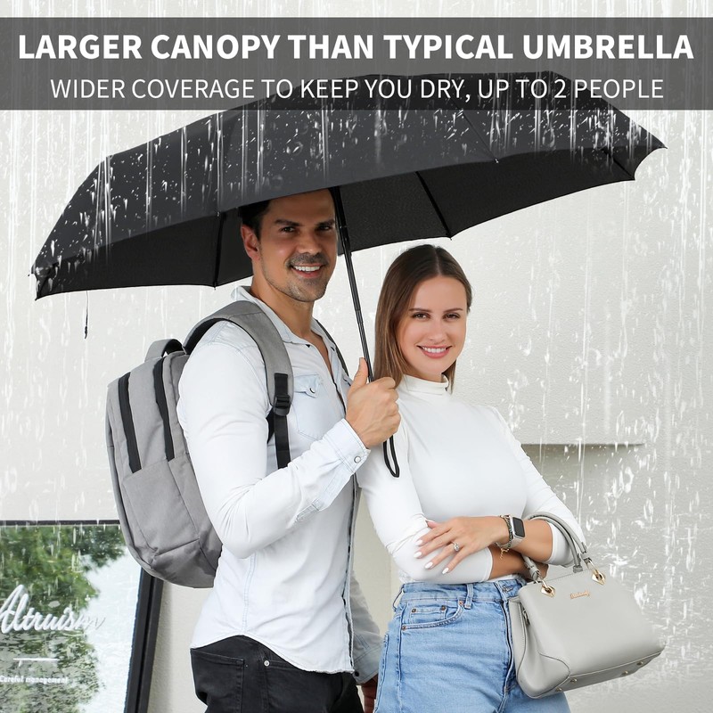 Anntrue Windproof Travel Umbrella, Auto Open Close Lightweight Compact Portable
