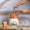 Bicuzat Ceramic Mushroom Shaped Soap Dispenser with Plastic Pump, Liquid