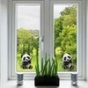 2 PCS Cute Panda with Bamboo Leaves Vinyl Decal Sticker,