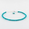 GEMKORA Natural Real Turquoise Crystals Bracelet, 3mm Best Grade Plain