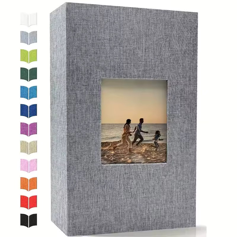 Linen 4x6 Photo Album with Cover Window, 200/300/600 Pockets