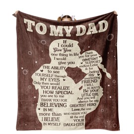 KZOYNEA Father's Day Birthday Gifts for Dad, Dad Birthday Gifts from Daughter, Best Dad Gift, Gifts for Fathers, Fathers Day for Dad Blanket 60''x50''