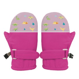 Huuflyty Toddler Mittens Winter Snow Cute Bear Gloves Infant Waterproof Mitten Warm Fleece Kid Ski Gloves for Boys Girls (Red-sp, L (4-6years))