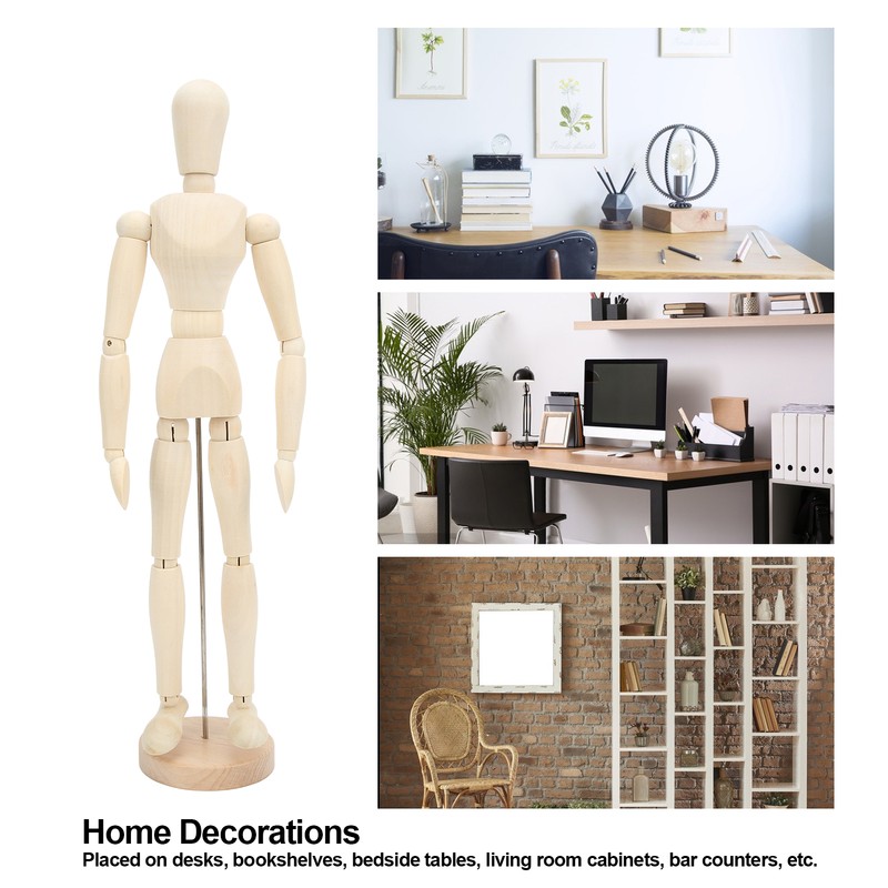 16in Wooden Mannequin Mini Flexible Rotating Sketch Drawing Wooden Figures