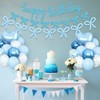 Blue Bow Birthday Decorations,Bow Coquette Party Decorations with Blue Happy