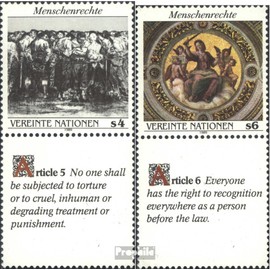 UN - Vienna 96-97 with zierfeld (complete.issue.) unmounted mint/never hinged ** MNH 1989 Human Rights (Stamps for collectors) painting