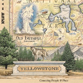 Yellowstone National Park Map Cardboard Jigsaw Puzzle - 1000 Pieces, Hand-Illustrated - Educational, Family Activity, Ages 7+, Includes Poster - 25.4 x 19.8