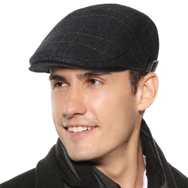 YOUTHGO Gorros Planas Hombre Gorra Clásica de Tweed Boina Gorra de los años 20, Gorra de Vendedor de Periódicos de Gatsby, Gorra de Gatsby para Hombres