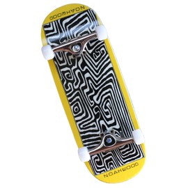 NOAHWOOD 2025 15s PRO Fingerboard Complete (5-Layer Colour Maple Wooden Pro Concave 35 x 98mm Handmade Deck + 34mm Prince 3G Silver Truck + Crown White Wheels iii) Labyrinth