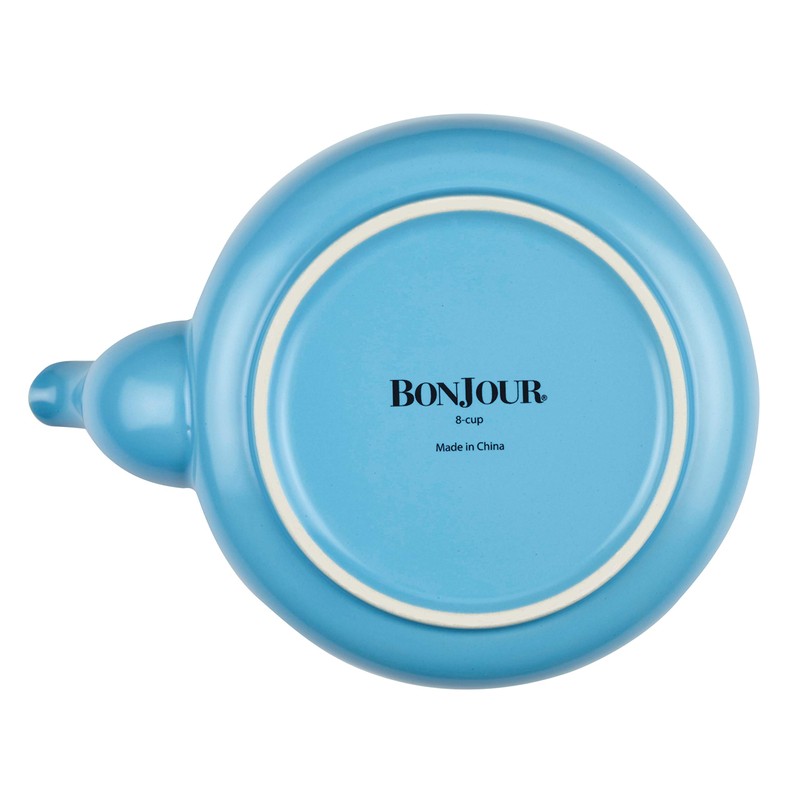 BonJour Ceramic Coffee and Tea 4-Cup Ceramic Teapot with Infuser,