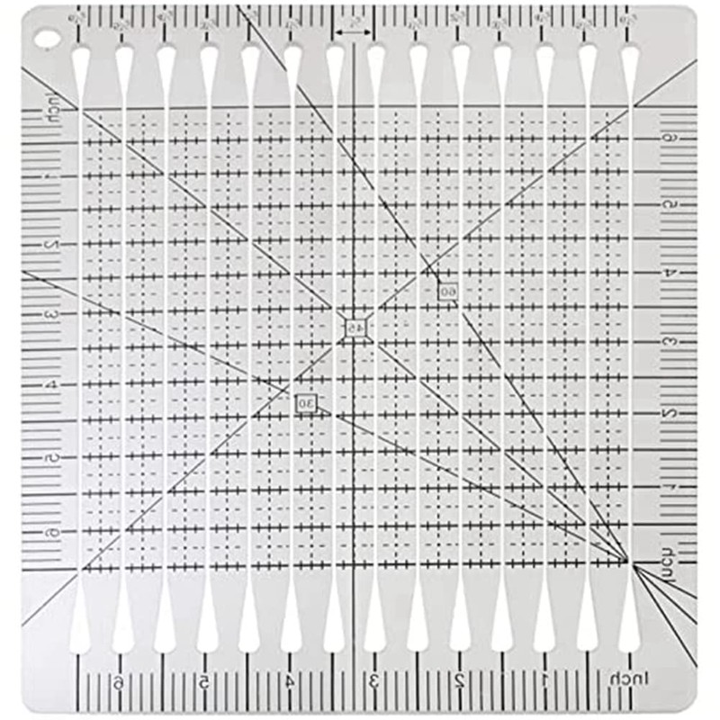 Yieidui 1 Piece 5 in 1 Quilt Cutting Ruler Charming