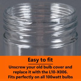 2 Pack Glass Globe Light Bulb Cover for Walk in Refrigerators, Light Bulb Protector Cage for Hood Bulbs, Light Bulb Covers for Bare Bulb 31902 by FryOilsaver Co CHG L10-X006