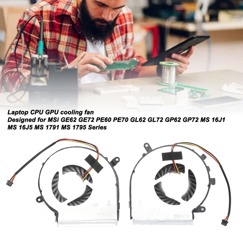 CPU GPU Cooling Fan for MSi GE62 GE72 PE60 PE70