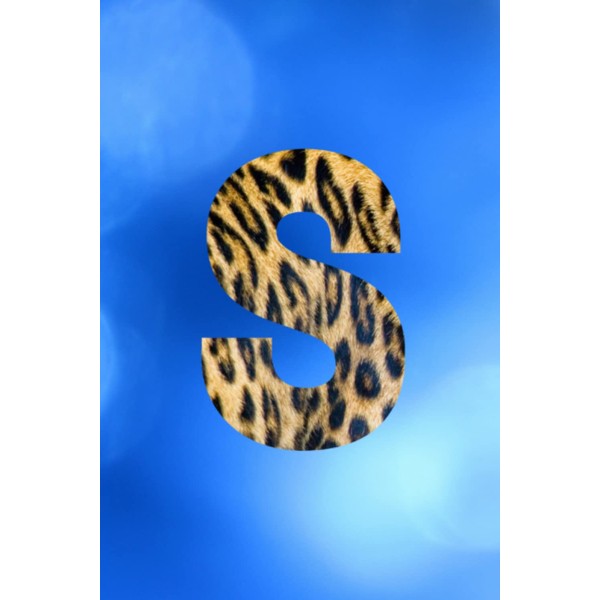 Animal print Monogram Notebook: Letter S leopard print monogram 6