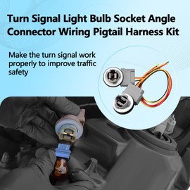 2 Set Turn Signal Light Bulb Socket Angle Connector Wiring Pigtail Harness Kit 2U5Z-13411-DA Compatible with 2009-2014 Ford F150, 2008-2009 2017-2024 F250/F350 Super Duty, 2008-2014 Ford E150 E250