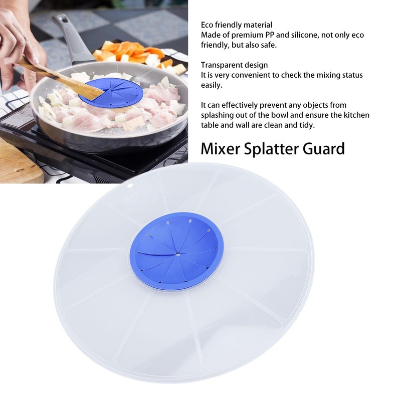 30cm Mixer Splatter Guard, Transparent Anti Splash Cover for Home