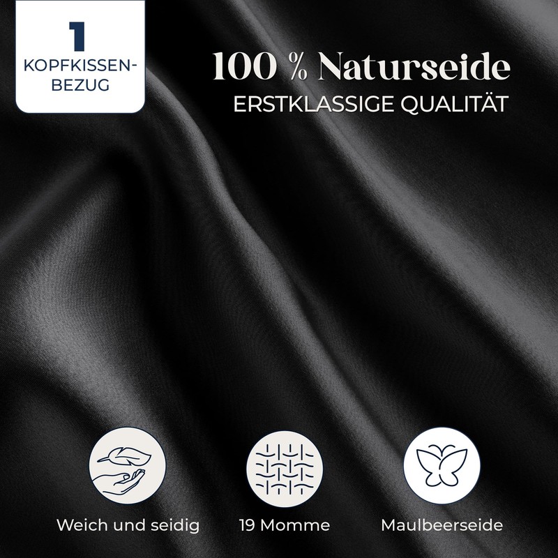 DREAMZIE Silk Pillowcase 40 x 80 cm for Hair and