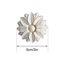 Hezhou Wooden Ornament Wooden Ornaments for Furniture Vintage Decorative Carved Wood Sculpture Applique Onlay Long Carved Wood Carving Appliqué Wood Carved Unpainted for Furniture (M)