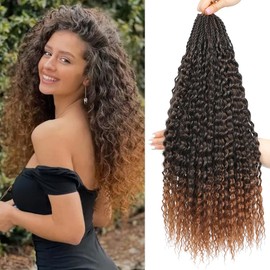 Crochet Hair Pre Looped Deep Twist Braiding Hair 9 PACKS Afro Kinky Curly Crochet Braids Hair For Black Women Soft Deep Water Wave Crochet Hai Marley Twist Braiding (T1b/30#, 20 Inch (Pack of 9))