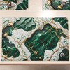 MARBLELIZED - Washable American Placemats, Emerald Marble Effect Fabric Placemats,