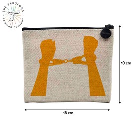 Tasche aus Leinen – Handschellen Resistance Revolution Militant Rebellion – Kosmetiktasche aus Leinen in Leinenoptik – Geldbörse – 15 x 10 cm, leinen, 15 x 10 cm, Kosmetiktasche