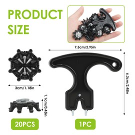 FunWorth Golf Shoe Spikes, Replacement Bulk Cleats Black Metal Golf Shoe Studs with Nail Remover, TPU Metal Cleats Universal Fit Tooth Spikes Accessories Enhanced Traction & Comfort, Easy Install