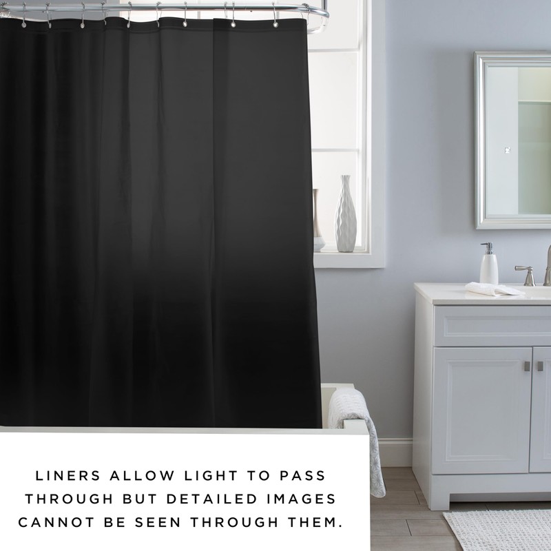 Bath Bliss Heavy Shower Curtain Liner, 12 Rust Resistant Metal