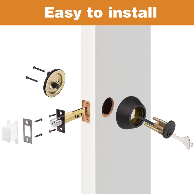 Probrico 4 Pack Oil Rubbed Bronze Single Cylinder Deadbolt Lock