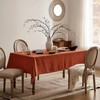 YZJZEDS Linen Tablecloth for Rectangle Table, 52x70 Inch Orange, Farmhouse