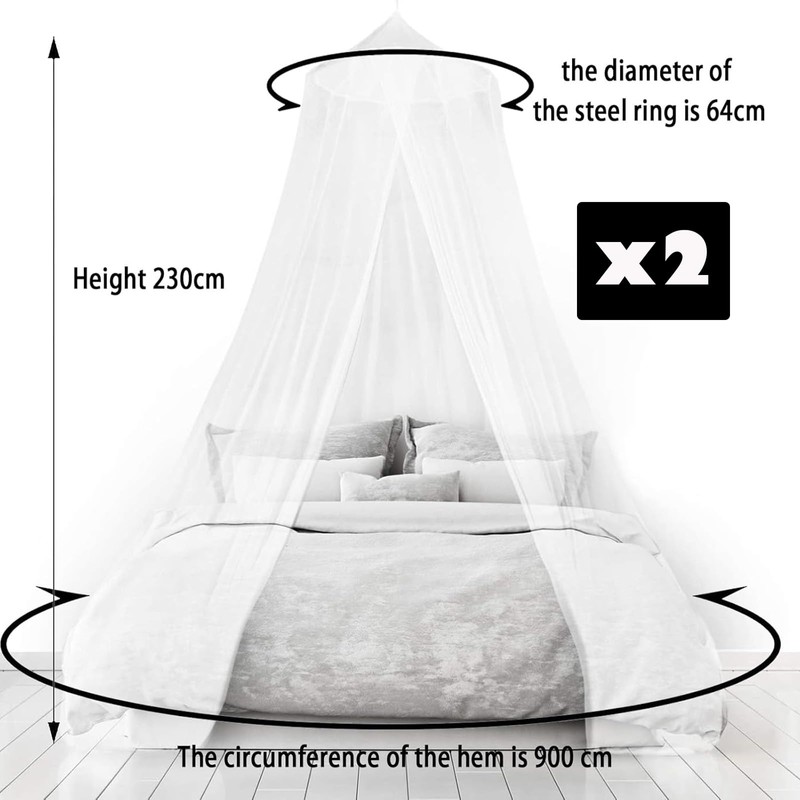 2 Pcs Mosquito Net for Bed,Bed Canopy for Double Bed